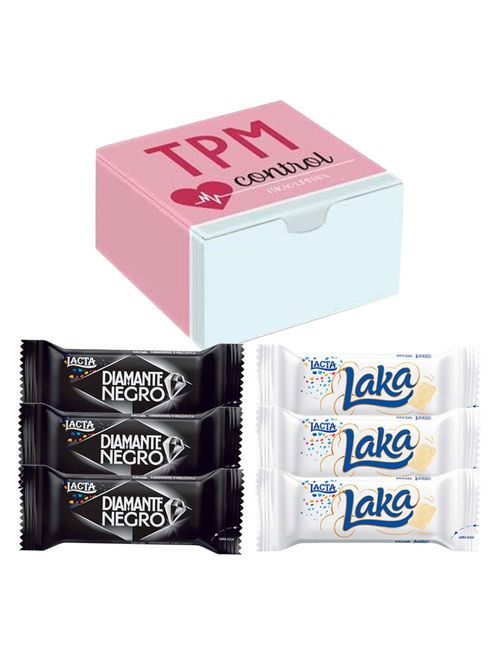 Kit TPM 2 - Caixa personalizada + Chocolate Laka e Diamante Negro