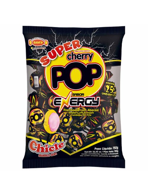 Pirulito Super Cherry Pop Energy c/25 - Sams