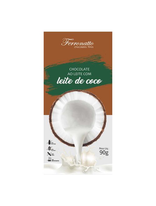 Tablete de Chocolate Ao Leite com Leite de Coco 90g - Ferronatto