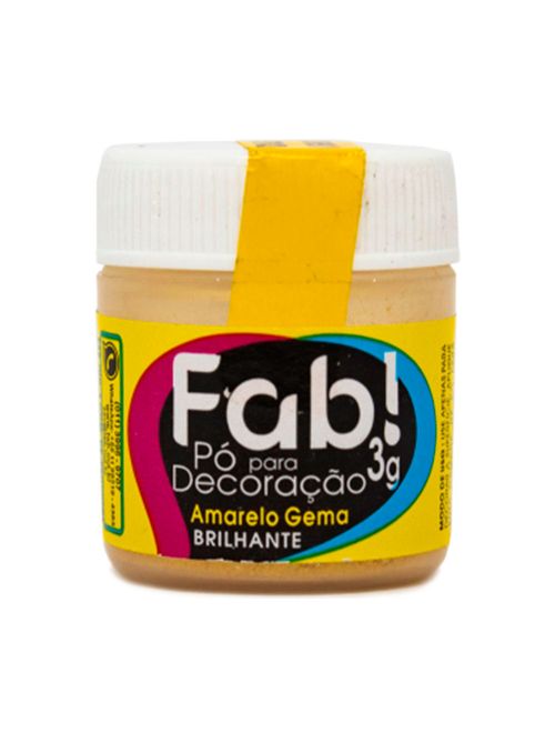 Pó para Decoração Amarelo Gema 3g - Fab