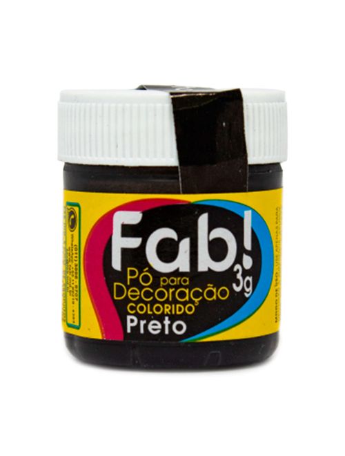 Pó para Decoração Preto 3g - Fab