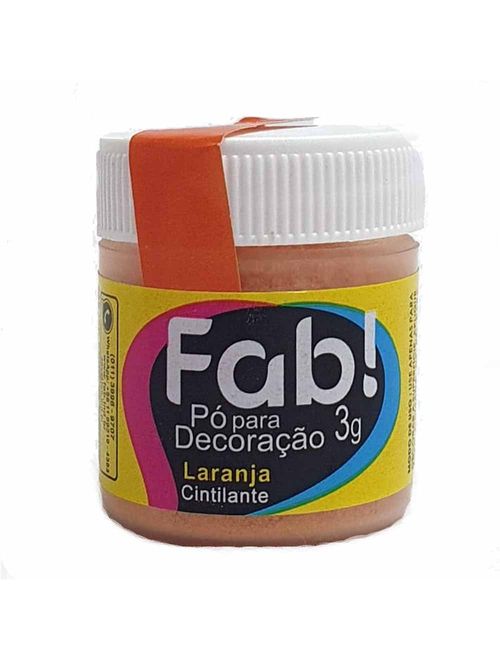 Pó para Decoração Laranja 3g - Fab