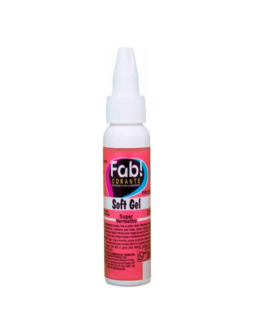 Corante Soft Gel Super Vermelho 25g - Fab