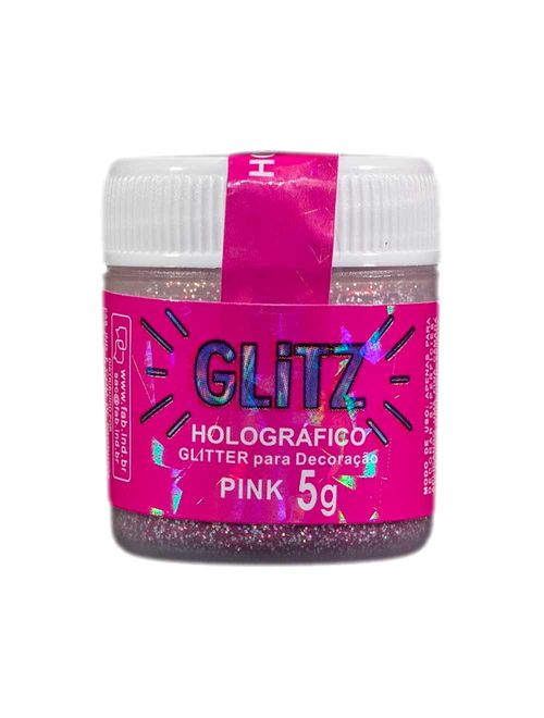 Gliter Holográfico para Decoração Pink 5g - Fab