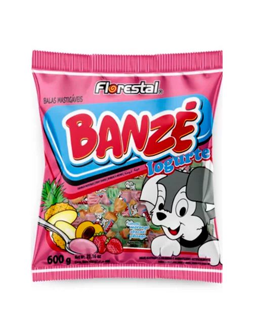 Bala Mastigável Banzé Iogurte Sortida 600g - Boavistense