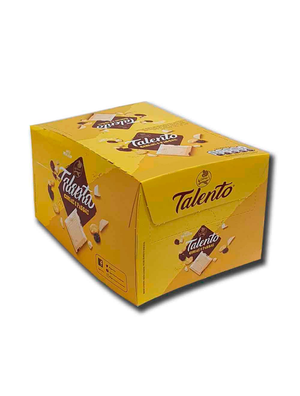 Talento Chocolate Branco Cereais e Passas 85g c/12 - Garoto - Doce Malu