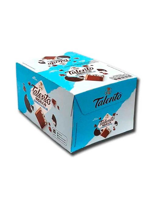 Tablete de Chocolate Talento Recheado Cookies Cream 85g c/12 - Garoto