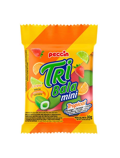 Mini Bala Tribala Recheada Tropical c/12 - Peccin