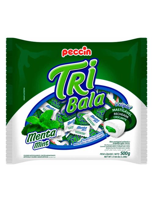 Bala Tribala Recheada Menta 500g - Peccin