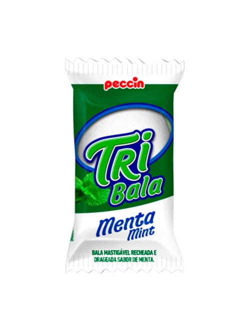 Bala Tribala Recheada Menta 100g - Peccin