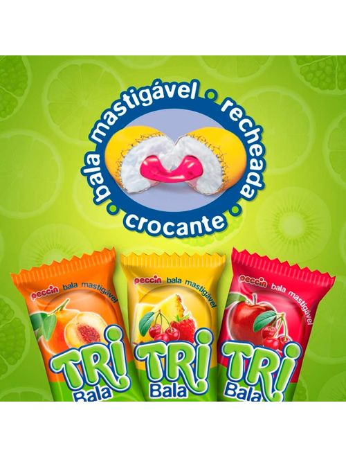 Bala Tribala Recheada Sortida 2 Frutas 100g - Peccin