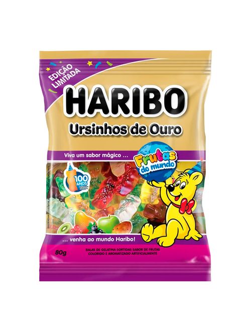 Bala de Gelatina Ursinhos de Ouro Frutas do Mundo 80g - Haribo