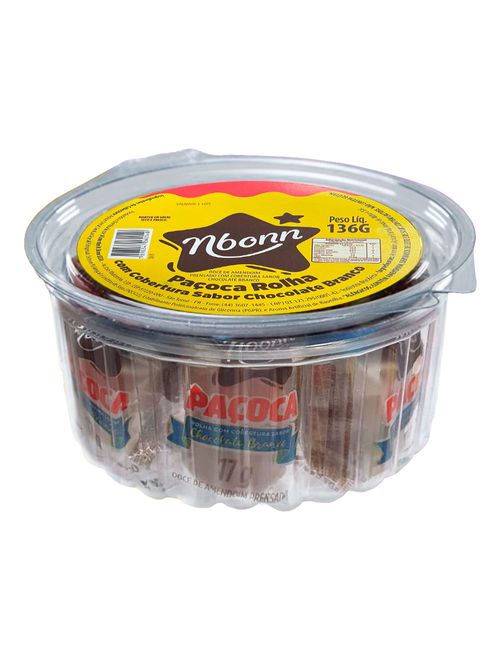 Paçoca Coberta com Chocolate Branco 136g - Nbonn