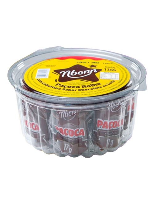 Paçoca Coberta com Chocolate 136g - Nbonn