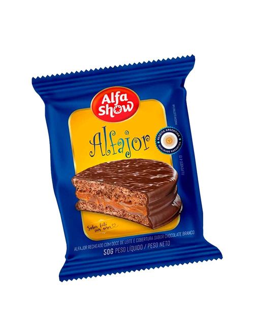 Alfajor Chocolate Meio Amargo Recheio Doce de Leite c/3 - Alfa Show