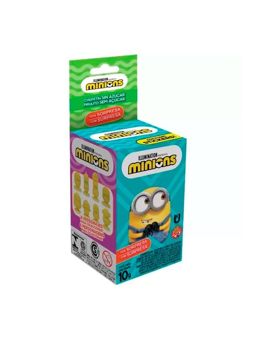 Toy Box Pirulito Minions Sem Açúcar com Surpresa 10g c/12 - Bazooka