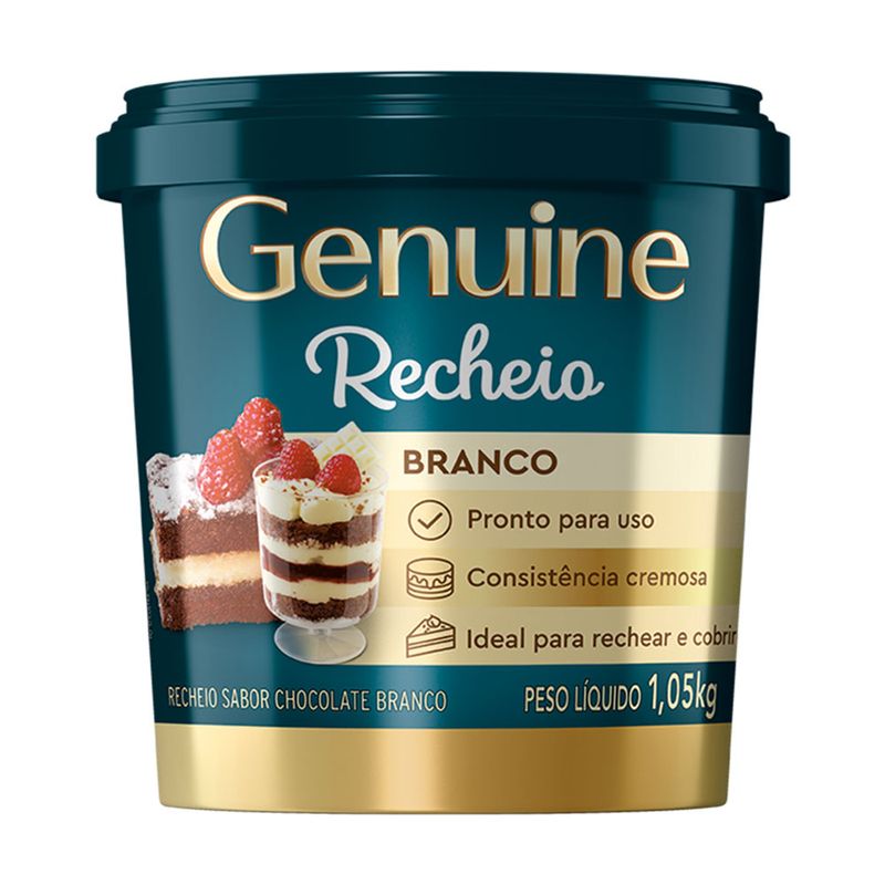 Recheio Genuine Sabor Chocolate Branco 1,05kg - Cargill - Doce Malu