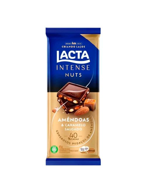 Tablete de Chocolate Intense Amêndoa e Caramelo Salgado 40% Cacau 85g - Lacta