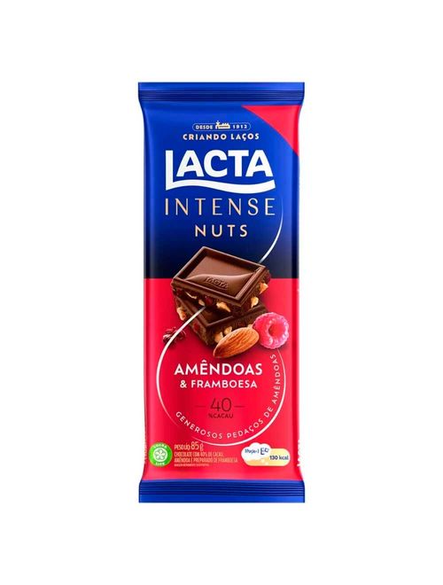 Tablete de Chocolate Intense Amêndoa e Framboesa 40% Cacau 85g - Lacta