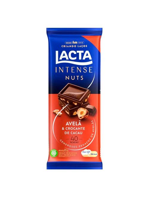 Tablete de Chocolate Intense Avelã e Crocante de Cacau 40% Cacau 85g - Lacta