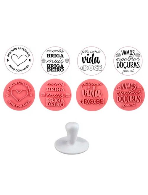 Kit Carimbo para Doces Frases c/5 - Blue Star