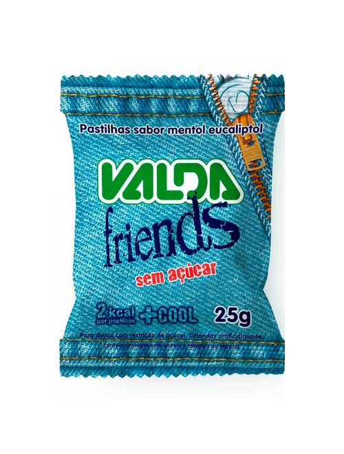 Pastilha Friends Sem Açúcar Mentol e Eucaliptol 25g - Valda