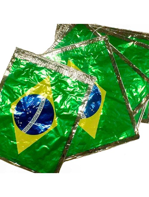 Enfeite De Rua Bandeira Do Brasil Metálico C/ 10 Metros