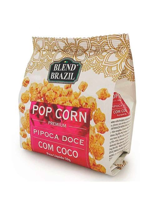 Pipoca Doce Sabor Caramelo com Coco 50g - Blend Brazil