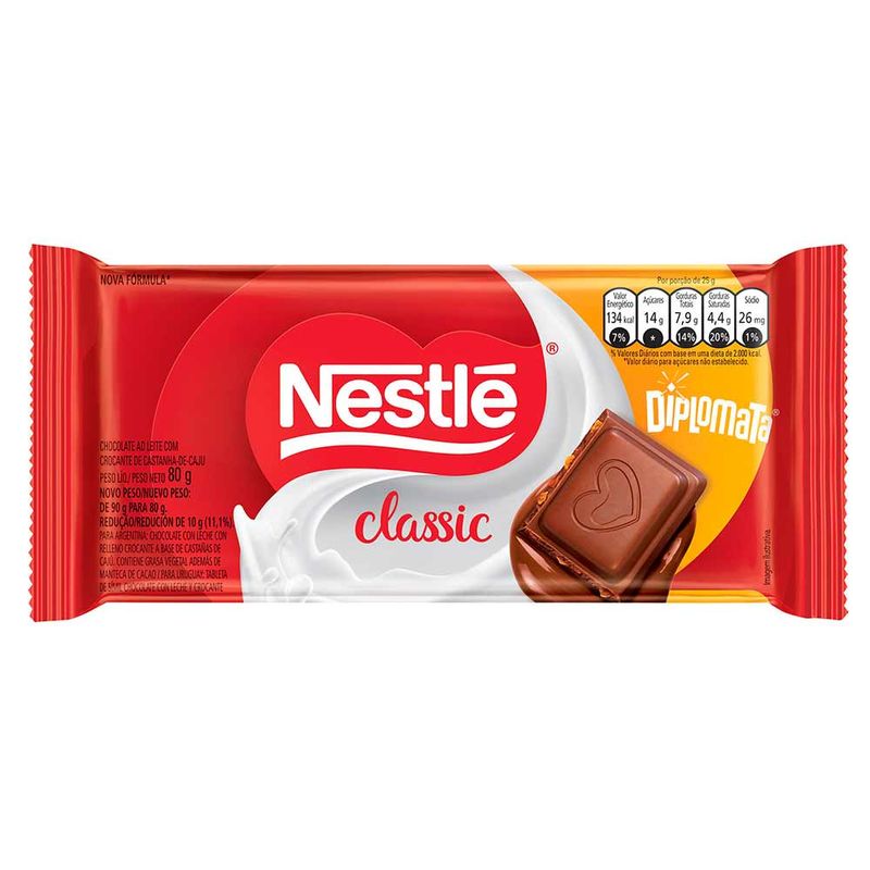 Tablete Classic Sabor Diplomata 80g - Nestlé - Doce Malu