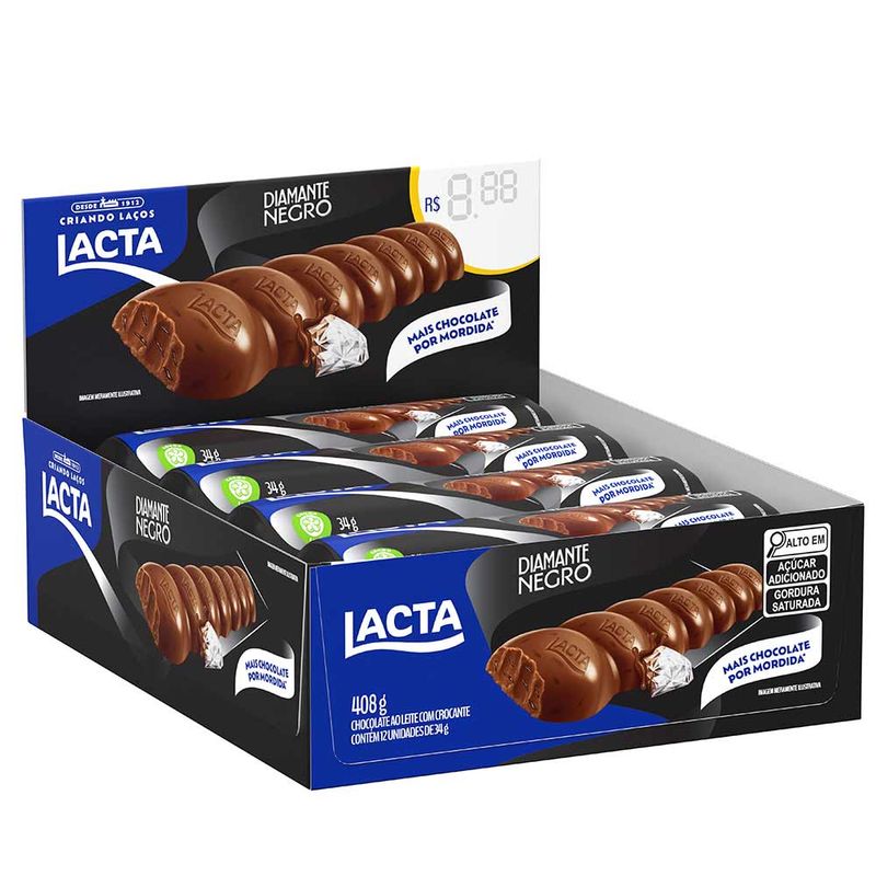 Tablete Chocolate Laka 34g c/12 - Lacta - Doce Malu