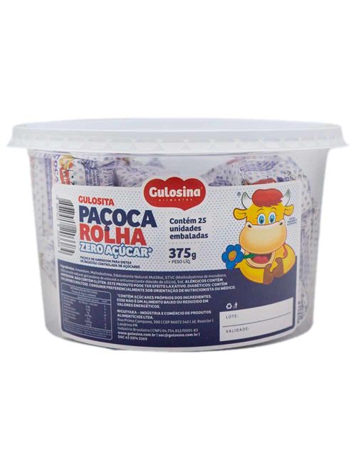 Paçoca Rolha Embalada Sem Açúcar c/25 - Gulosina