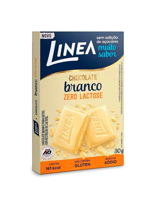 Tablete Chocolate Branco Zero Lactose Zero Açúcar 30g - Linea