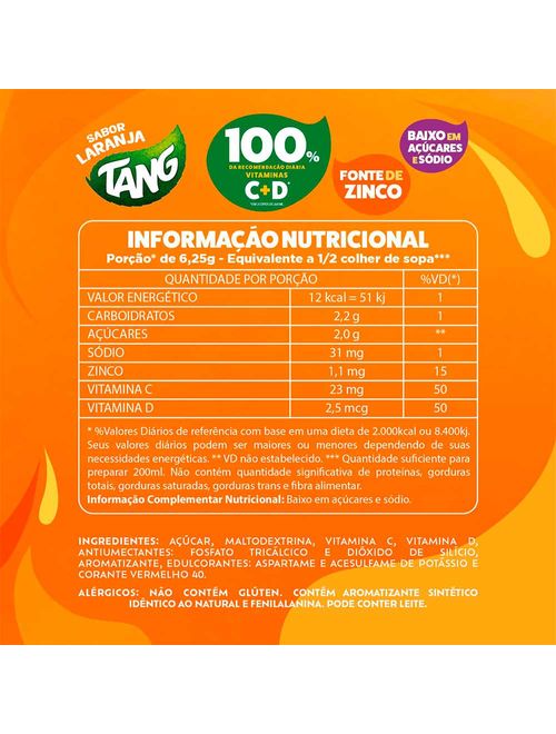 Refresco em Pó Tang Laranja 18g - Suchard