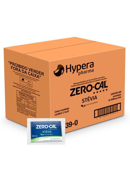 Adoçante Stévia 800mg c/500 - Zerocal