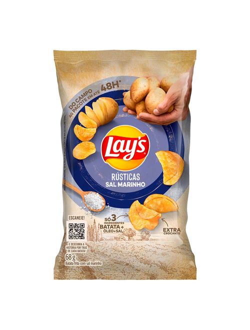 Batata Frita Rústica Sal Marinho Lays 68g - Elma Chips