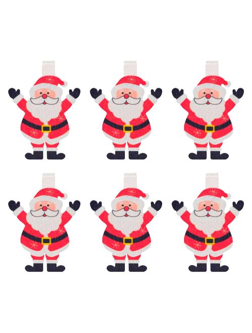 Prendedor Natal Papai Noel c/6 - Cromus