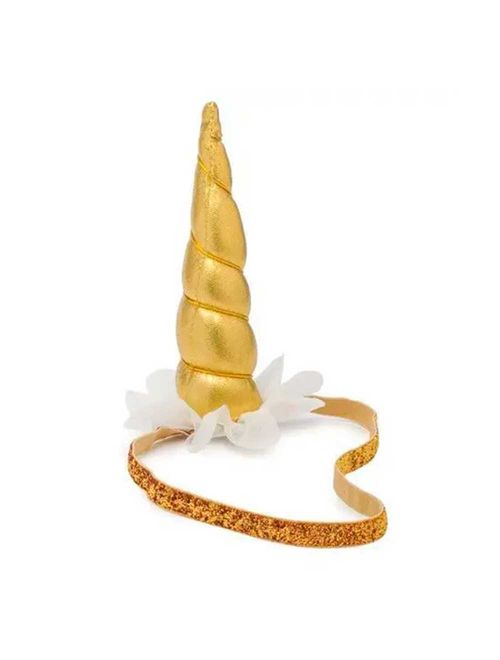 Carnaval Tiara Unicórnio Dourado - Cromus