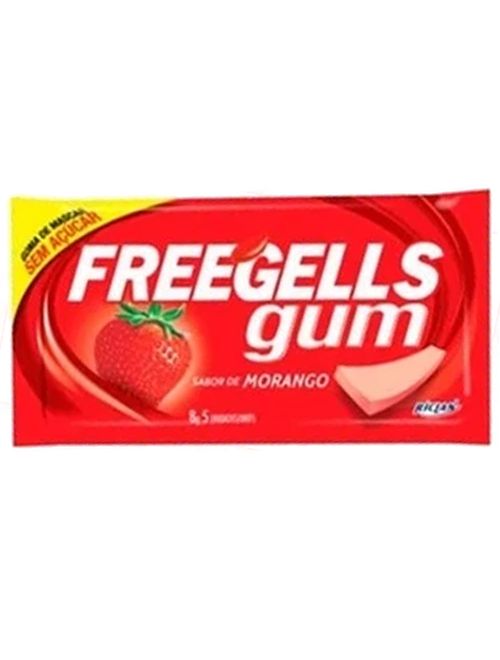 Chiclete Gum Morango 8g c/15 - Freegells