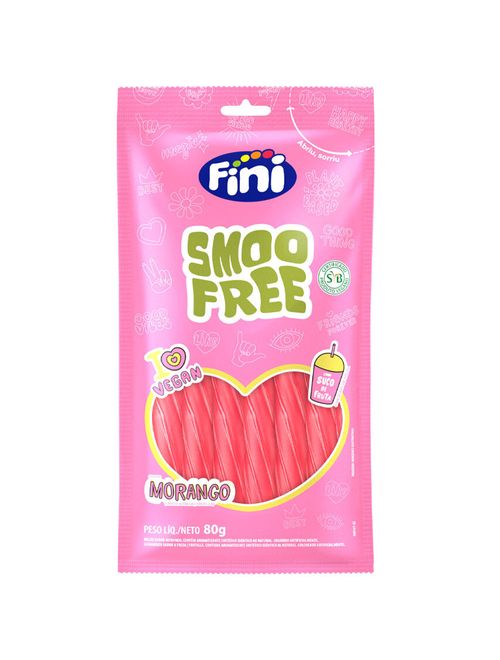 Bala Smoofree Tubes Morango Doce 80g - Fini