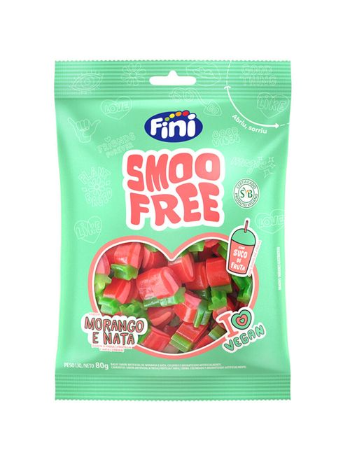 Bala Smoofree Morango e Nata 80g - Fini