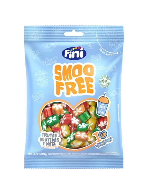 Bala Smoofree Flor Frutas Sortidas e Nata 80g - Fini