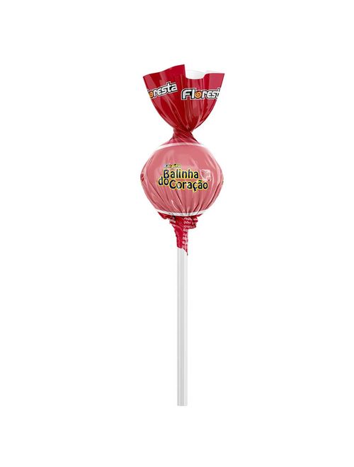 Pirulito Flopito Balinha do Coração Recheado Sabor Morango com Leite Condensado 500g - Florestal