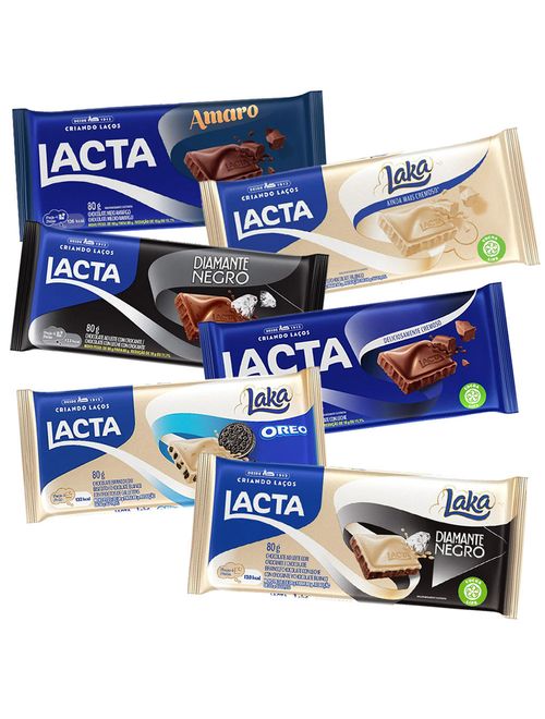 Kit 6 Tabletes Lacta 80g - Lacta