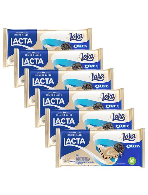 Kit 6 Tabletes Laka Oreo 80g - Lacta