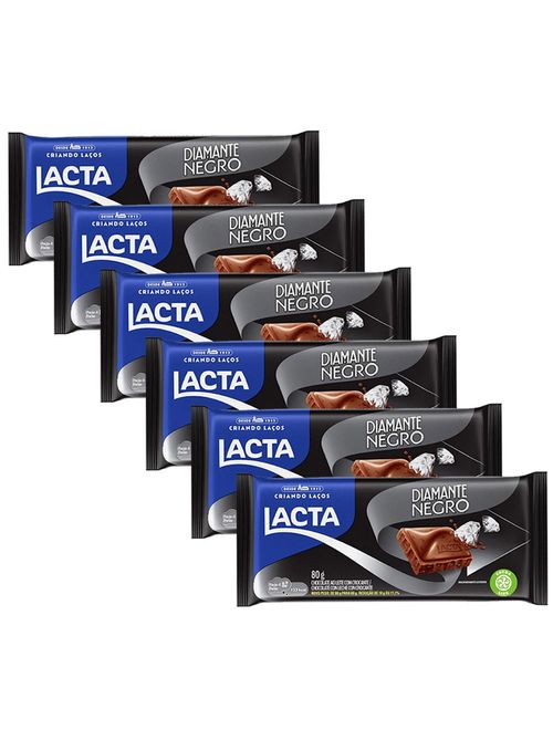 Kit 6 Tabletes Diamante Negro 80g - Lacta