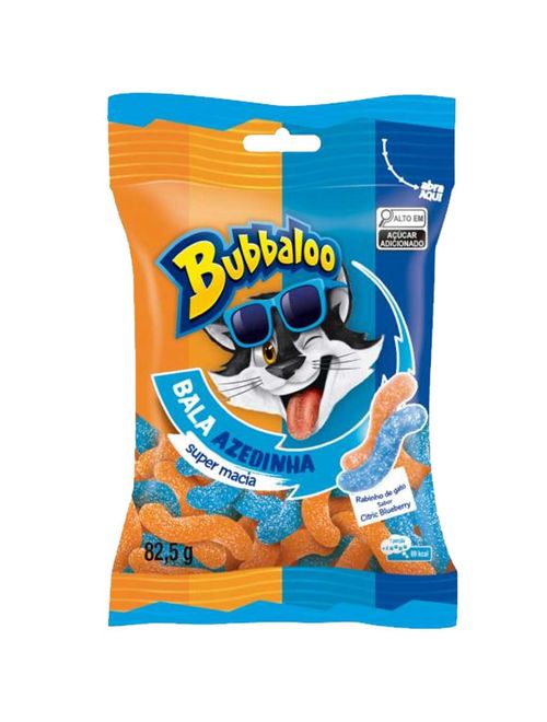 Bala Bubbaloo Rabinho de Gato Blueberry Azedinha 82,5g - Mondelez