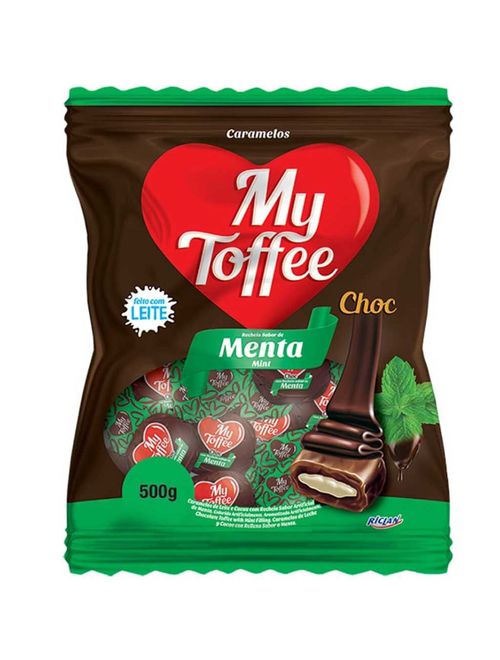 Bala Caramelo Cobertura de Chocolate e Recheio de Menta My Toffee 500g - Riclan
