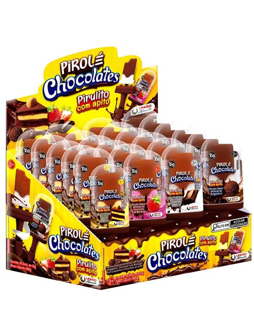 Caixa Pirulito de Chocolate com Apito c/24 - União Alimentos