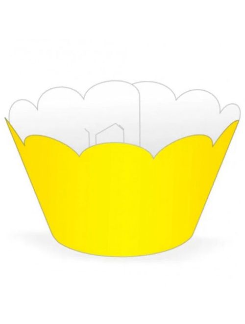 Saia para Cupcakes Amarela c/12 - NC Toys