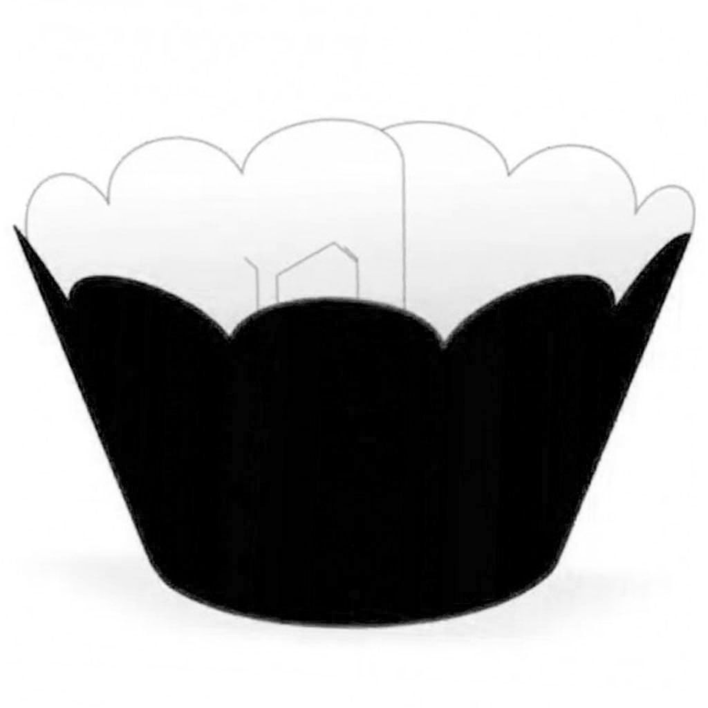 Saia para Cupcakes Preta c/12 - NC Toys